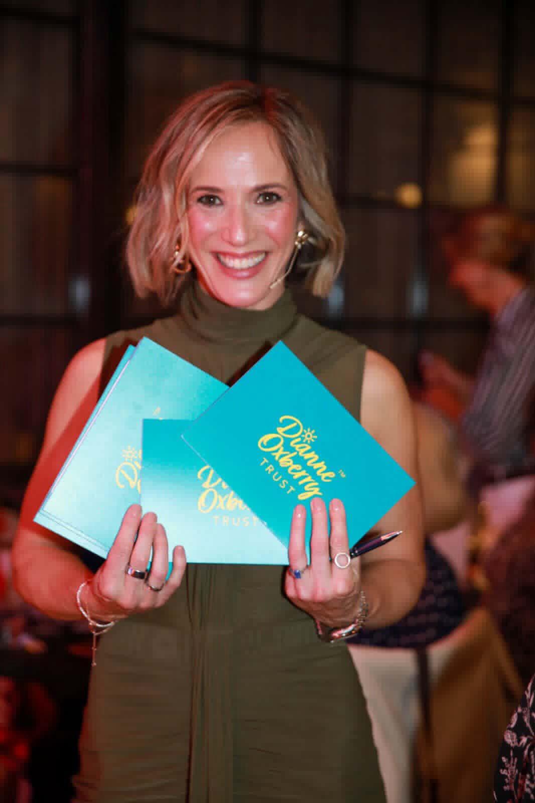 Kay hosting the Dianne Oxberry Trust event