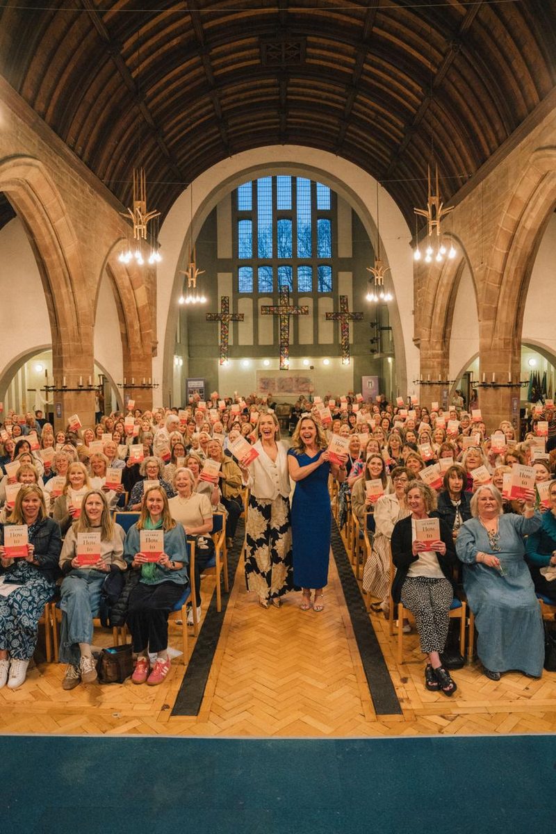 Kay hosting a packed audience event with Liz Earle